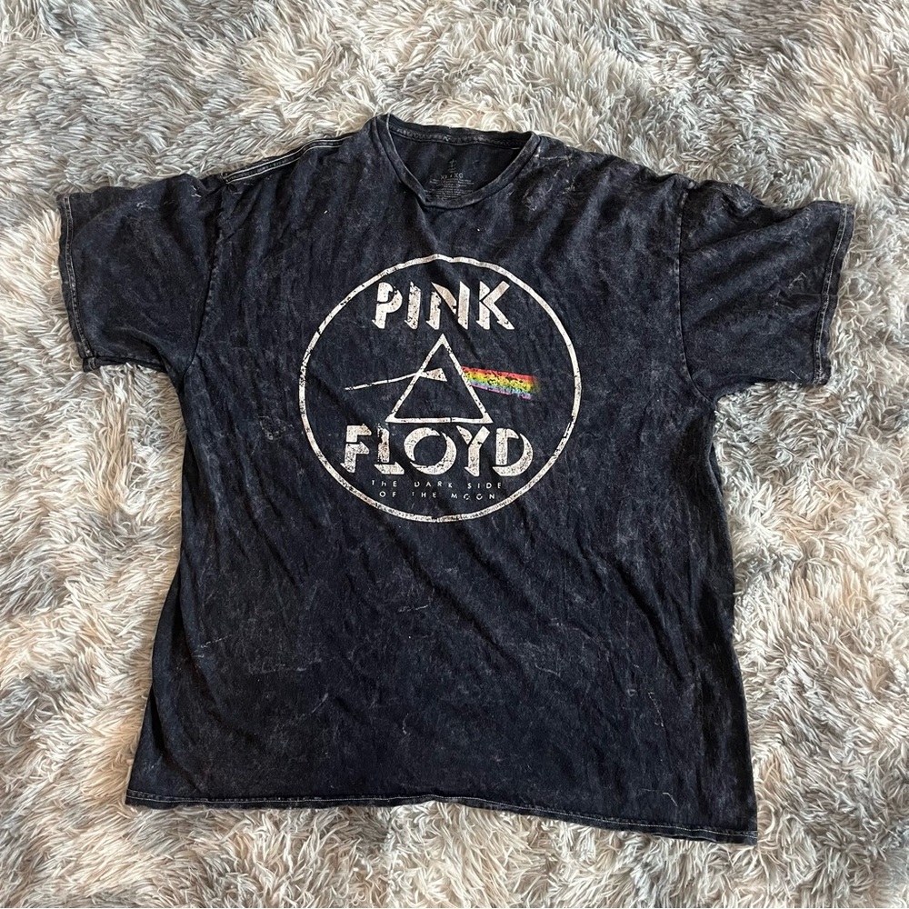 Vintage Pink Floyd World Tour Black Band T Shirt Dark Side of the Moon - Size XL